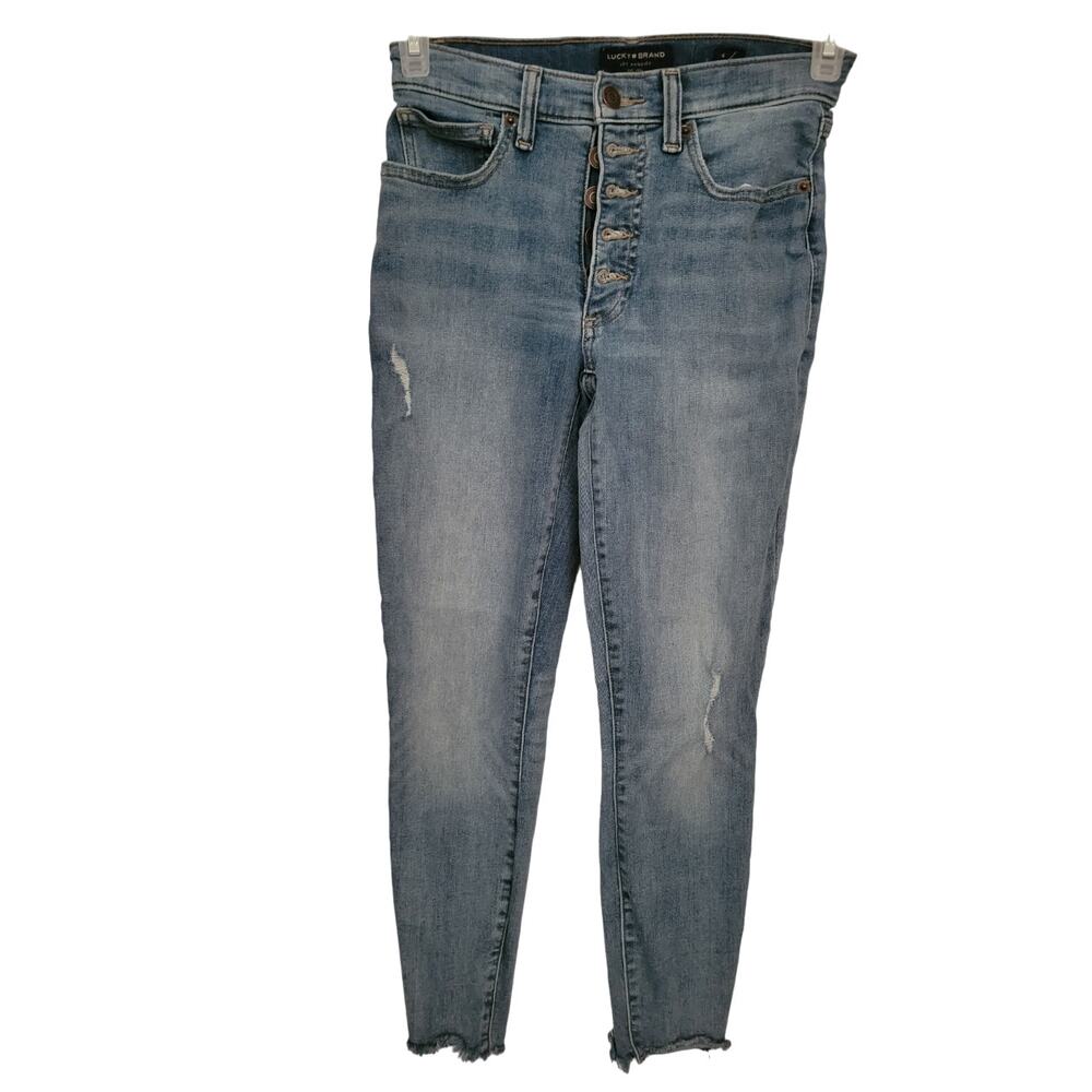Lucky Brand Women's Size 4‎ 27 Cotton Blend Button Closure High Rise Bridgette